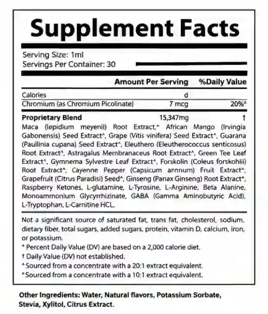 Hawaiian Harmony supplement facts
